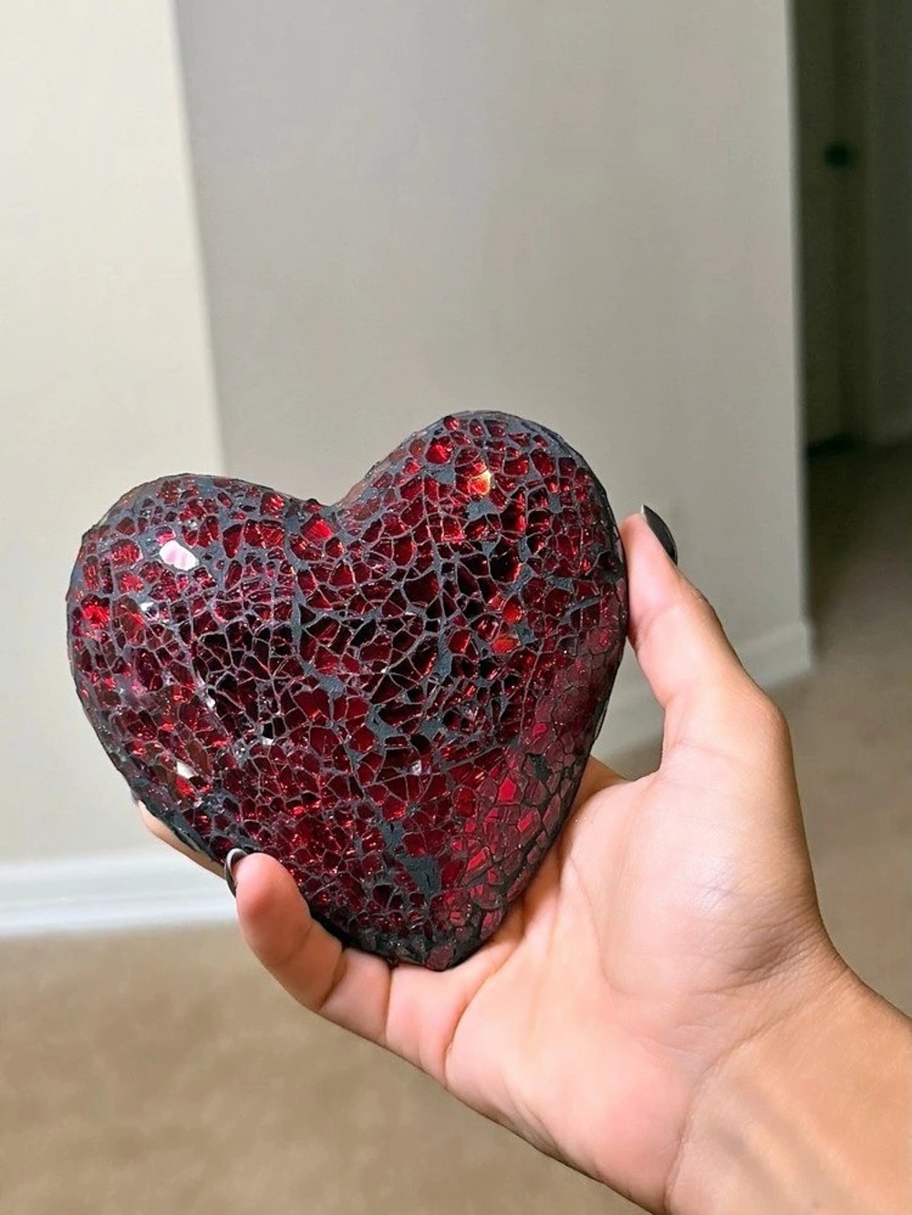 Heart-Shaped Sequin in Red & Black NWT